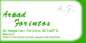 arpad forintos business card